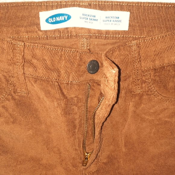 Womens Brown Burnt Umber Cordoroy Old Navy Rockstar Super Skinny Mid-Rise Sz 8 - Picture 3 of 11